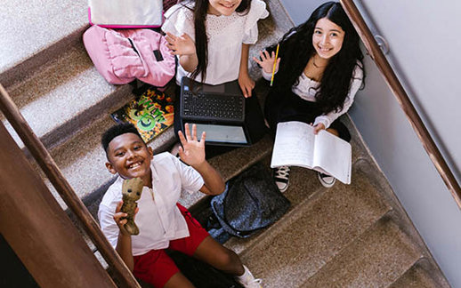 Three Students Steps