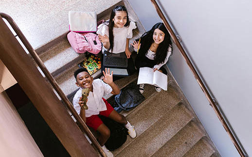 Three Students Steps